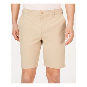 CLUBROOM Mens Beige Regular Fit Stretch Shorts 40W